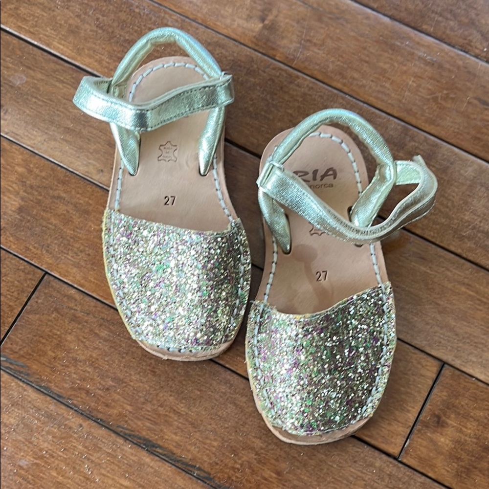 Gold Glitter Sandals - Never worn